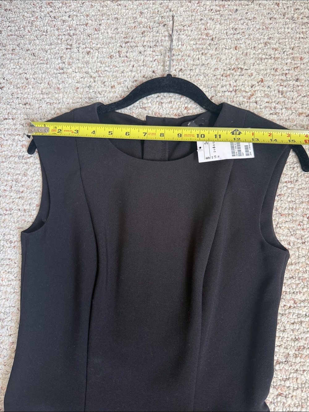 H&M Black Sleeveless Fit Flare Mini Dress goth LBD edgy skater mini NWT - Picture 11 of 11